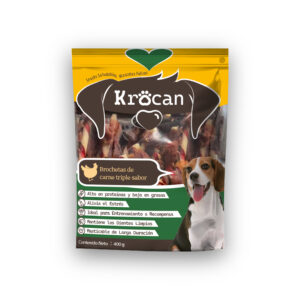 Brochetas de carne triple sabor Krocan 400g - Alto en proteínas y bajo en grasas